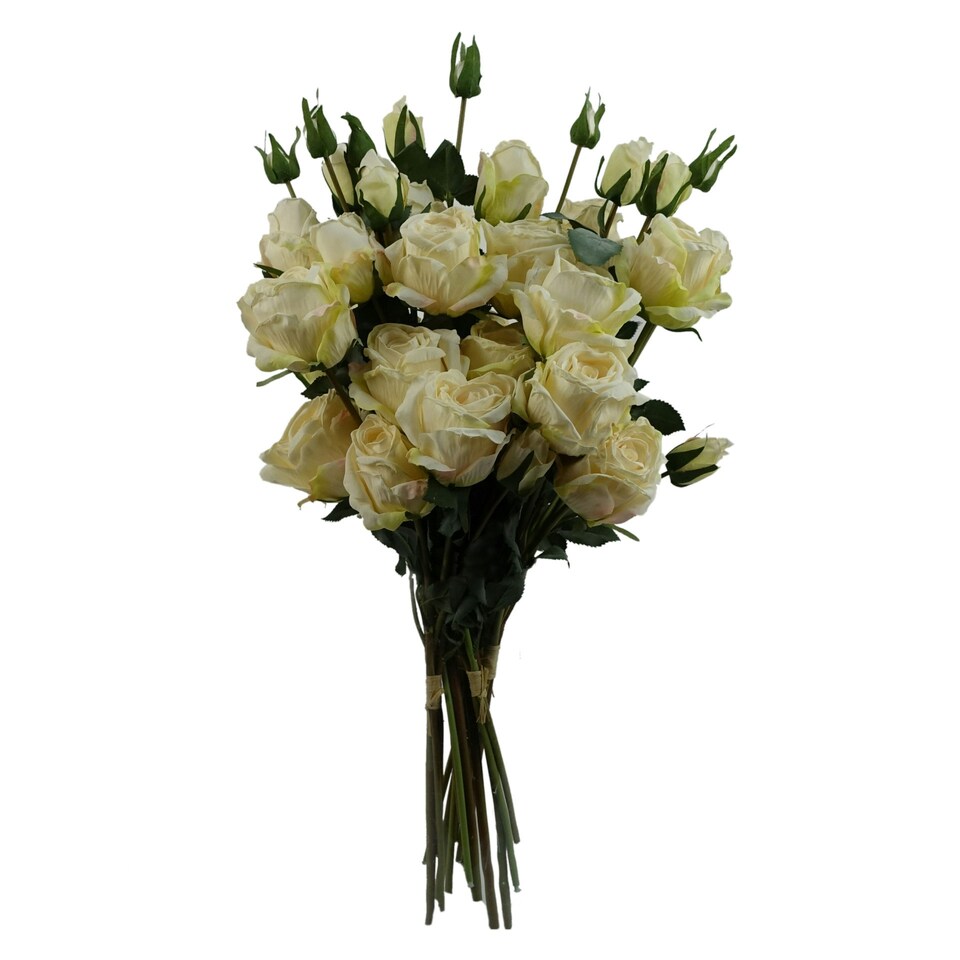 image 1 of 6 x 60cm Cream Rose Artificial Flower Sprays - 24 Flowers 18 Buds