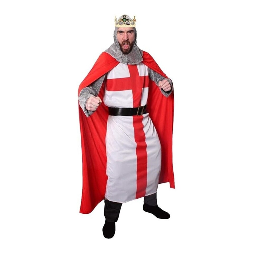 image 1 of St George Knight Costume & Crown Red | XL