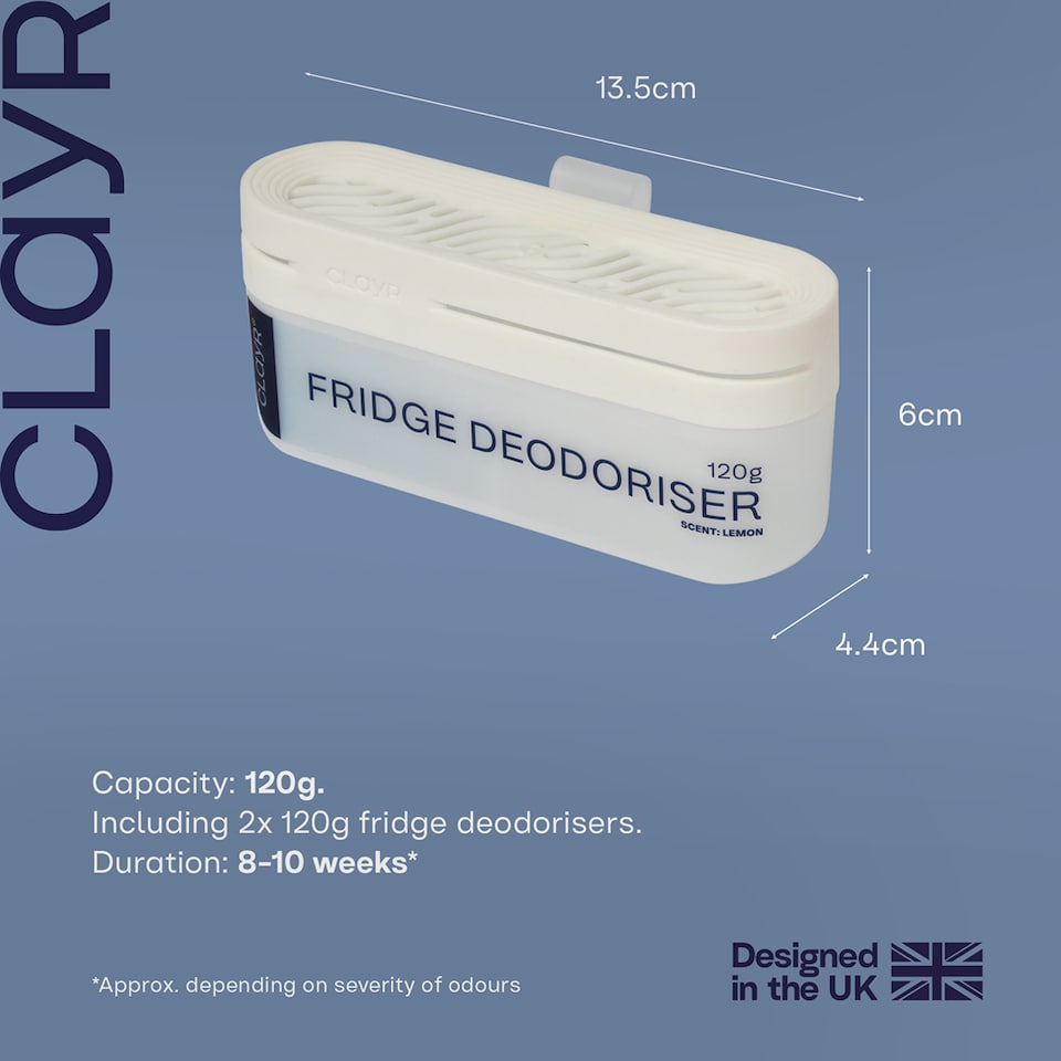 image 1 of Clayr 2 Pack Fridge Odour Eliminator Natural Gel Freshener