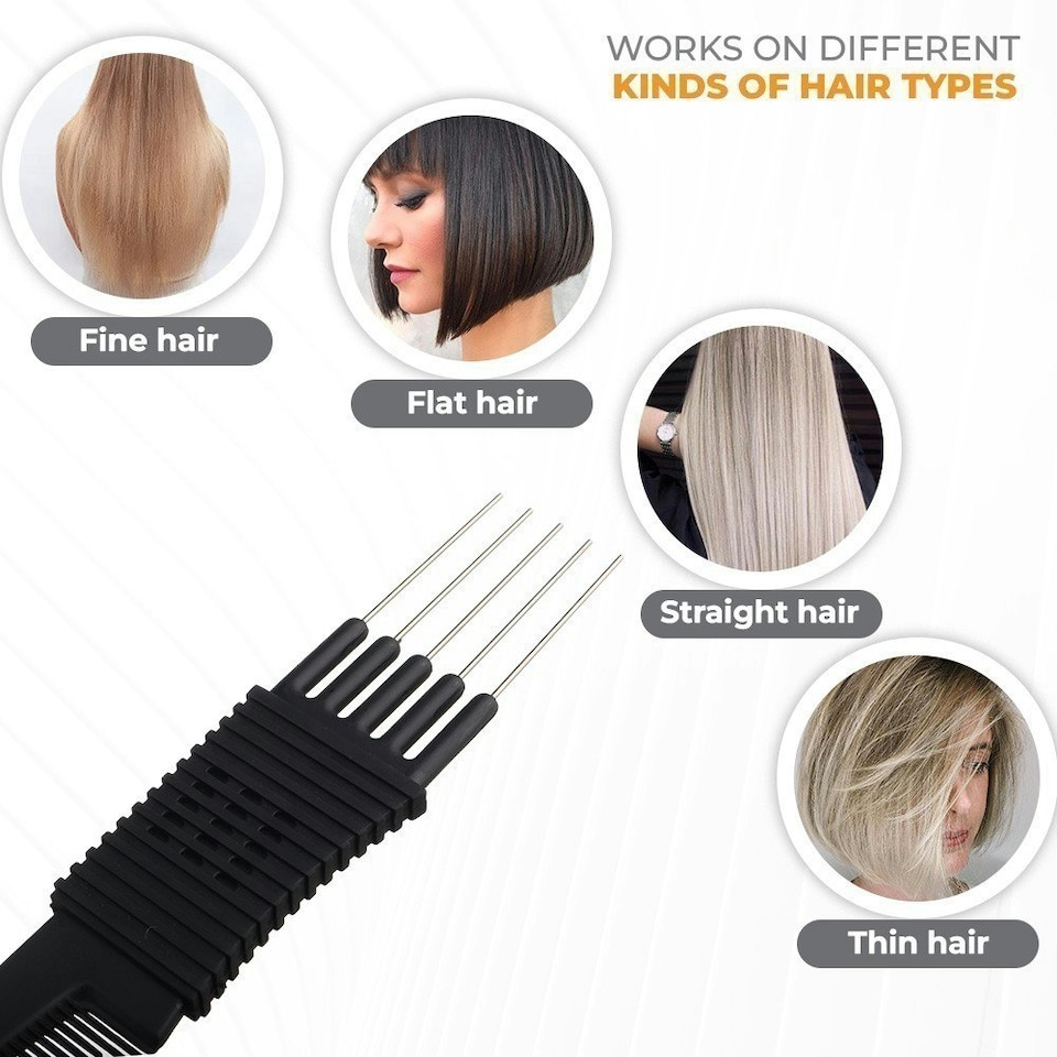 image 1 of Kobe Carbon Metal Prong Comb