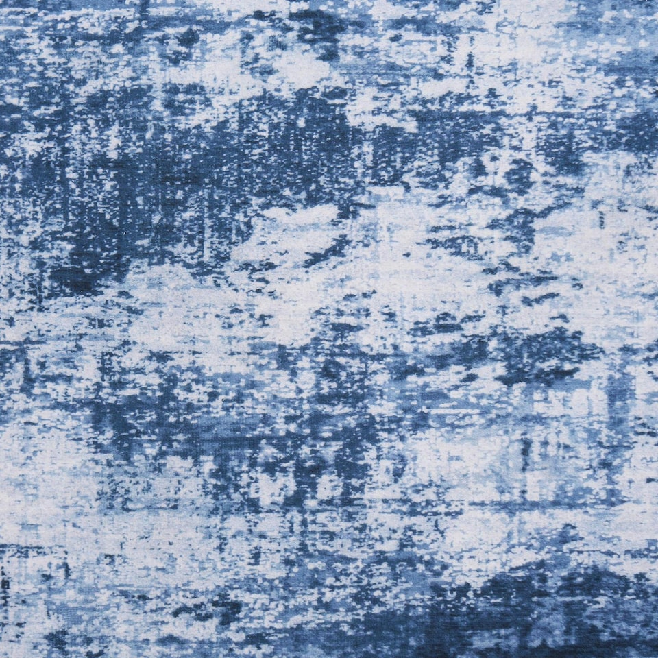 image 1 of OHS Abstract Print Washable Indoor Carpet Floor Rug Runner, 66x200cm - Navy Blue Blue | Navy Blue | 66x200cm
