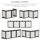 image 3 of PawHut Pet Gate 4 Panel Wooden Dog Barrier Folding Fence w/ Support Feet