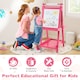 image 8 of COSTWAY Foldable Easel Kids 3-in-1 Double-sided Art Easel w/Chalkboard-Pink