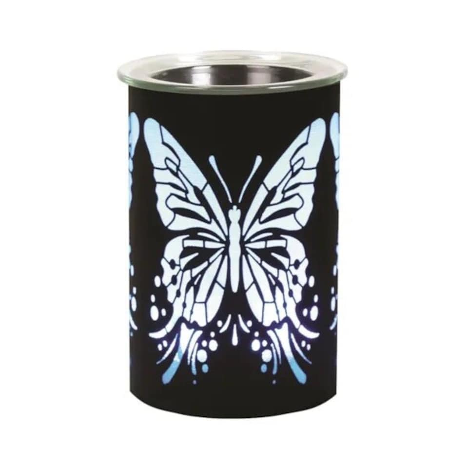 image 1 of Aroma Electric Plug In Wax Melter 12cm Black Colour Changing - Butterfly