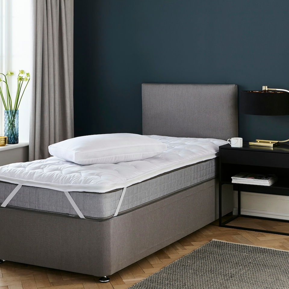 image 1 of Silentnight Airmax 5cm Mattress Topper and Pillow Set White | Single with 1 Pillow | Single