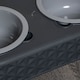 image 7 of 16cm x 9cm Grey Plastic Raised Double Pet Bowl Feeding Station with Stand