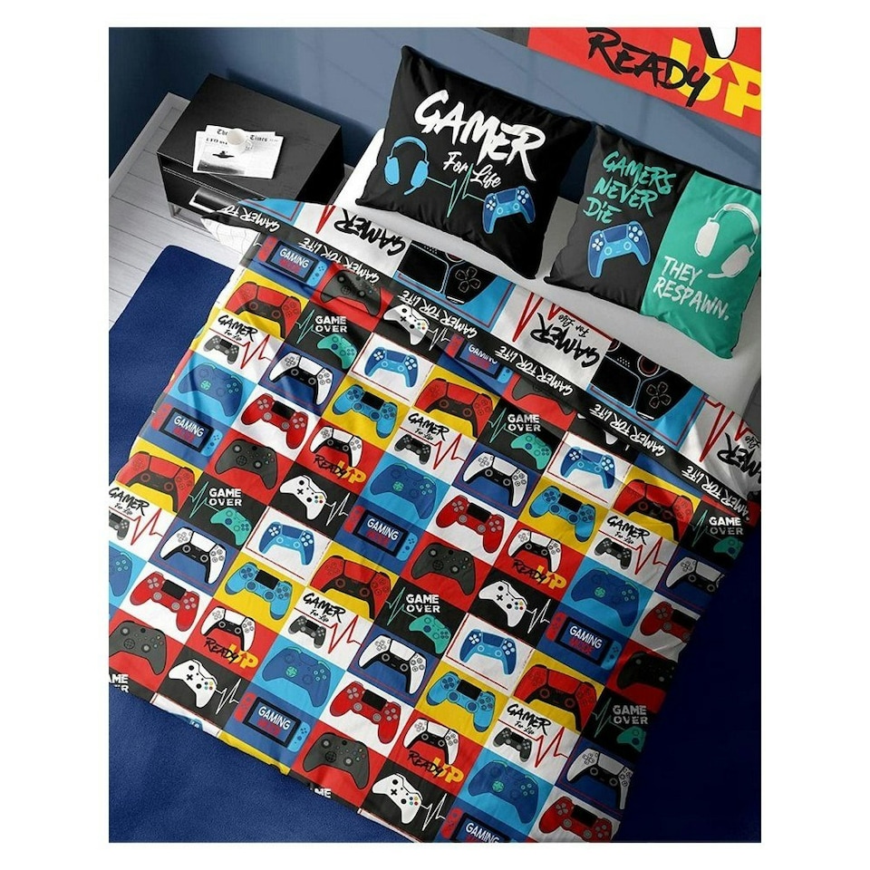image 1 of Gamer For Life Duvet Cover Set - Multicoloured - Single Multi | Single