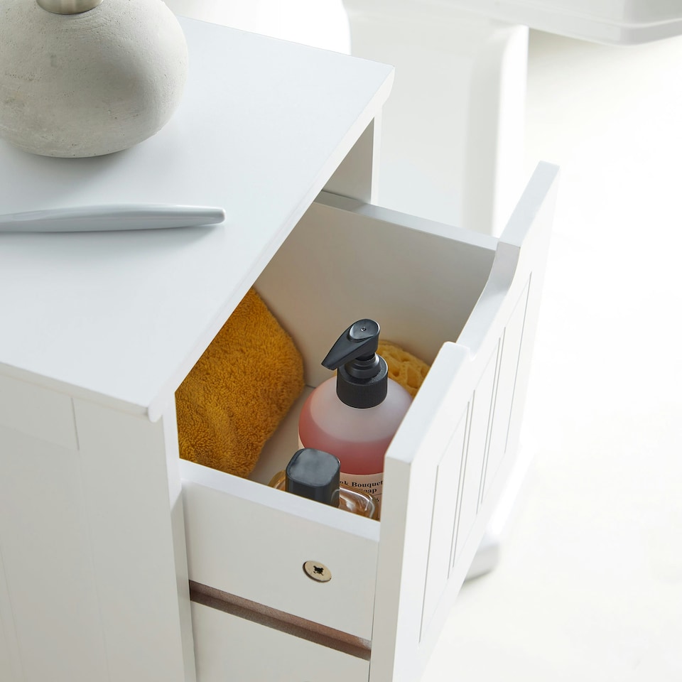 image 1 of VonHaus Holbrook 3 Drawer White Bathroom Drawers