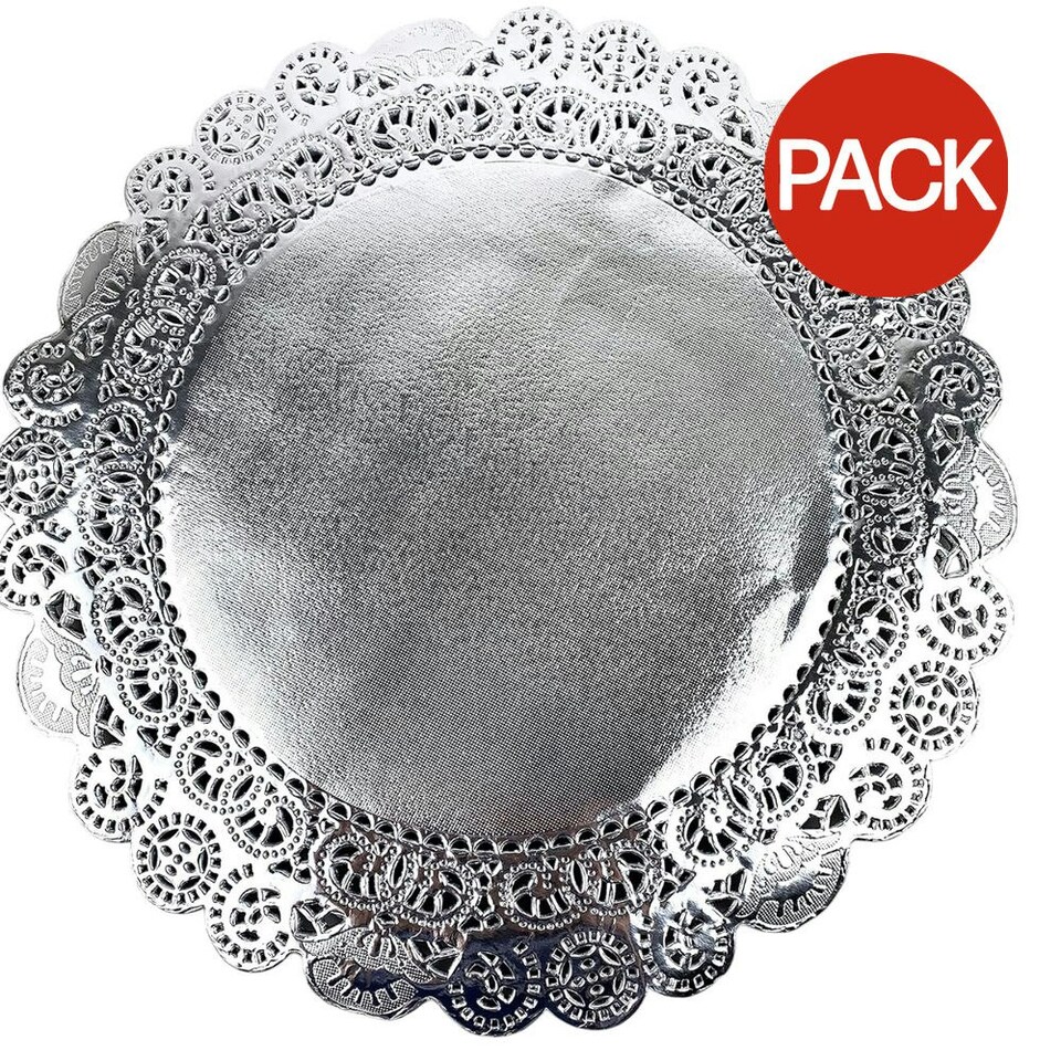 image 1 of Lotus Doily (Pack of 8) - Silver - One Size