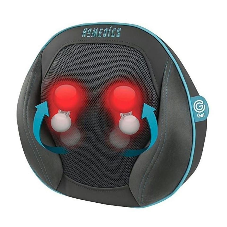image 1 of Homedics Gel Back Shiatsu Massage Pillow with Heat for Back Neck Black