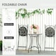 image 3 of Outsunny 3 Pcs Mosaic Tile Garden Bistro Set Outdoor w/ Table 2 Folding Chairs