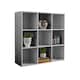 image 1 of Storage Cube 9 Shelf Bookcase Wooden Display Unit Organiser | Grey