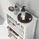 image 8 of HOMCOM Modern Bathroom Storage Cabinet with Open Shelves, White