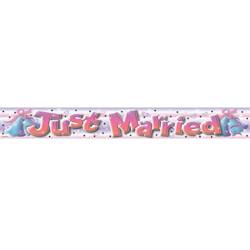 Amscan Just Married Foil Banner - Multicoloured - One Size
