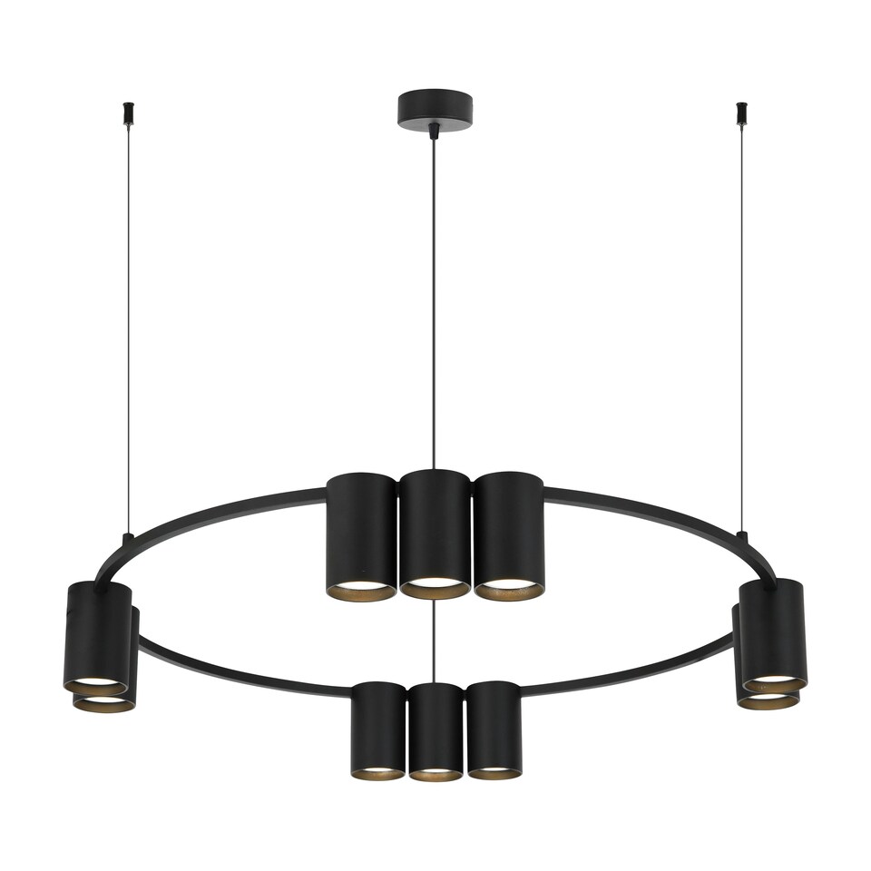 image 1 of Milagro Pendant Light (Circle) Genesis Black 10xGU10