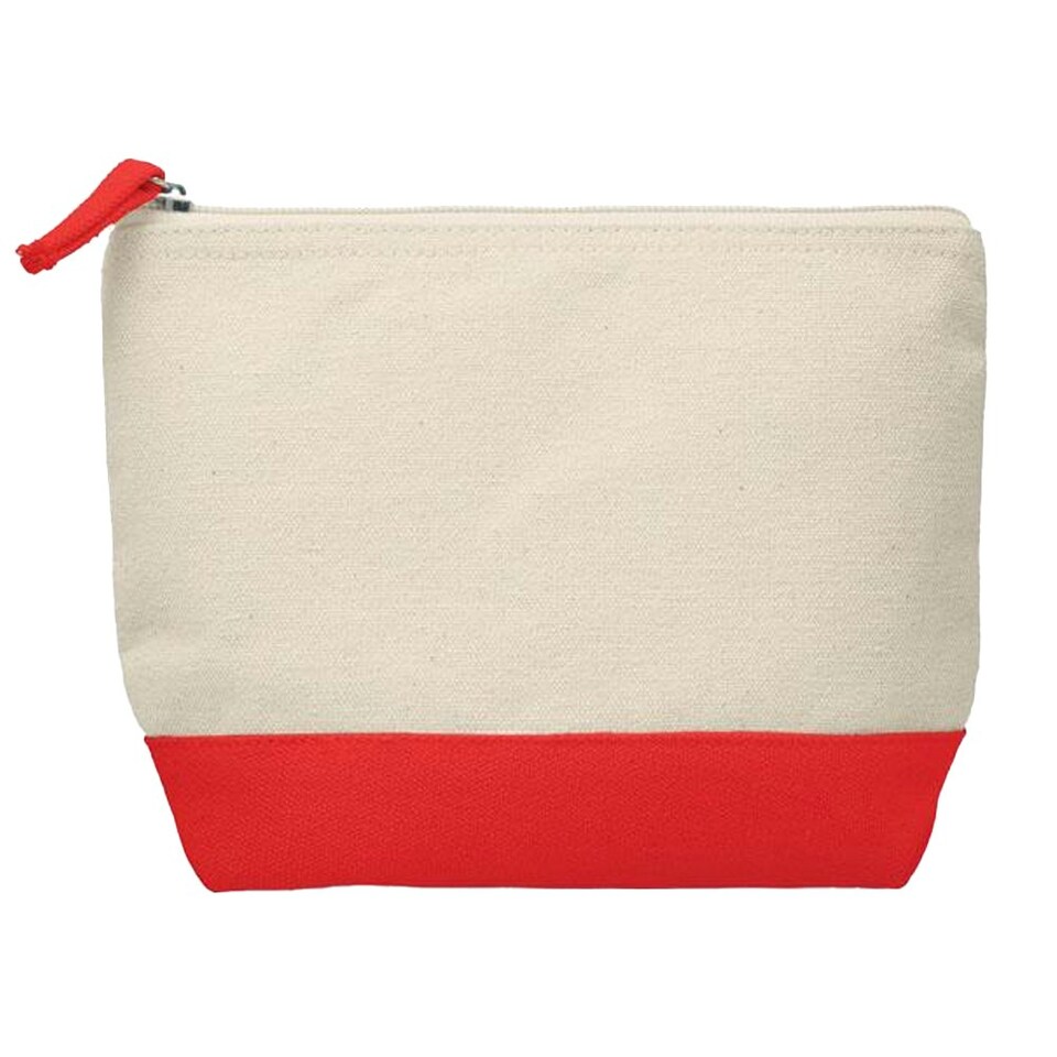 image 1 of MidOcean Kleuren Cotton Cosmetic Bag - Red/Beige - One Size Red