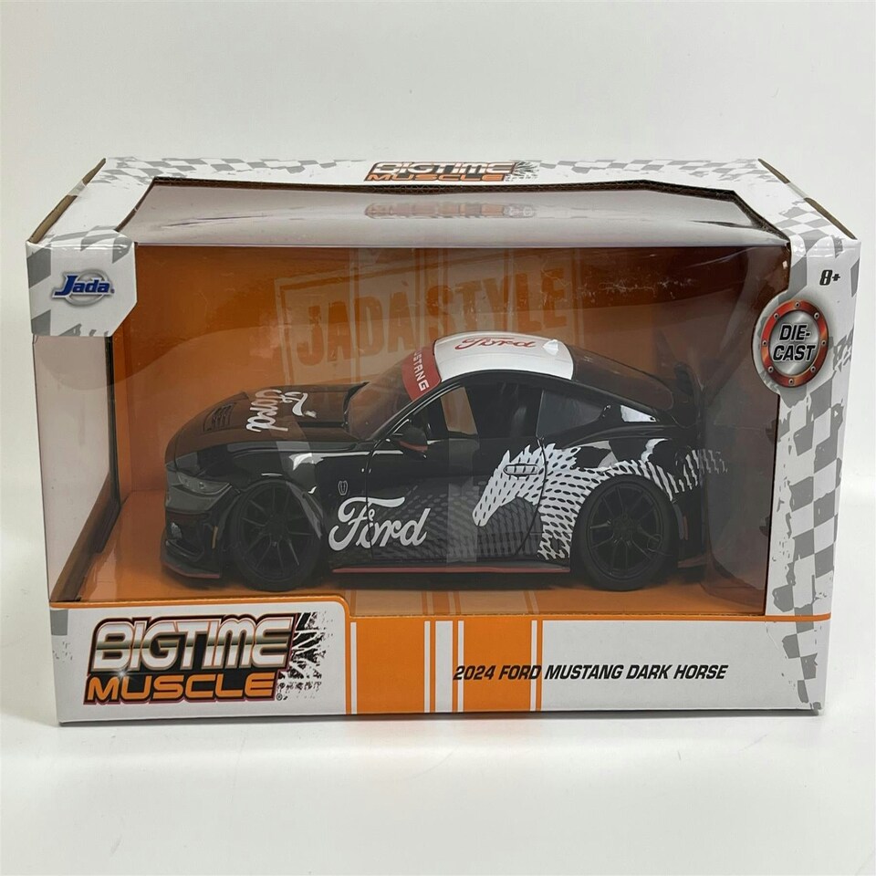 image 1 of Ford Mustang Dark Horse 2024 Black Big Time Muscle 1:24 Scale Jada 35418