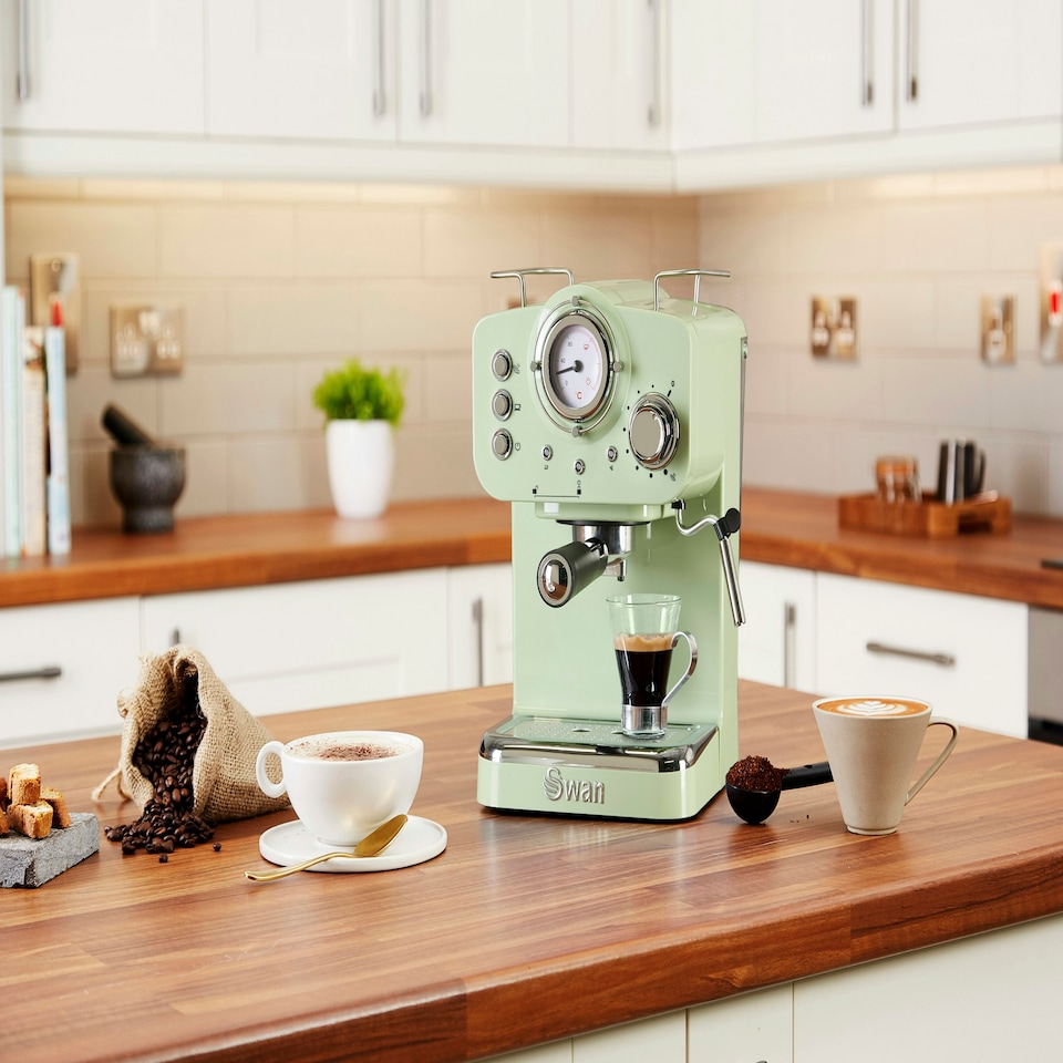 image 1 of Swan SK22110GN Pump Espresso Coffee Machine Green