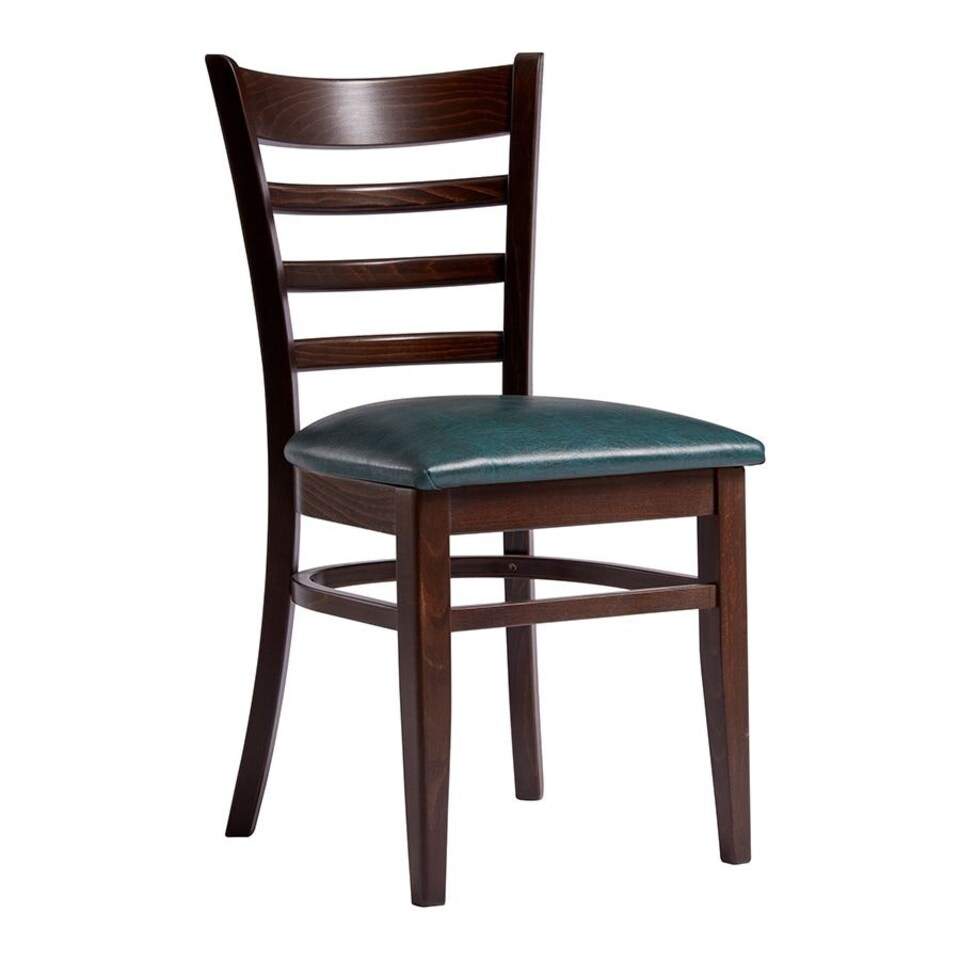 Weldon Sidechair - Medium Brown - Upholstered In Vintage Teal. Green | Teal
