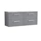 image 1 of Balterley Partial Fluted 4 Drawer Wall Hung Vanity Unit with Bellato Laminate Worktop | Grey | Satin Grey | 3