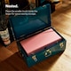 image 3 of BTFY Set of 2 Pink & Teal Stainless Steel Storage Trunks