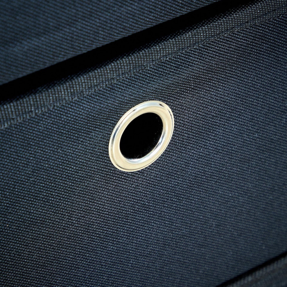 image 1 of Folding Ottoman Storage Bench 6 Drawer Compact Space-Saving Furniture | Black