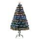 image 1 of HOMCOM 4FT Prelit Artificial Christmas Tree Fiber Optic Xmas Decoration, Green
