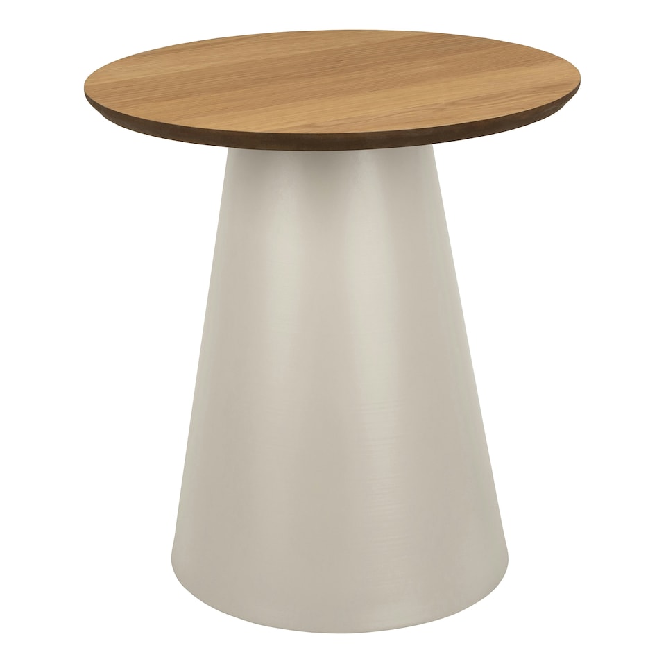 image 1 of Soli Round Coffee Table in Oak/Grey 45x48cm