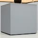 image 1 of ValueLights Grey Chrome Cube Touch Dimmer Bedside Table Lamp With Grey Fabric Shade