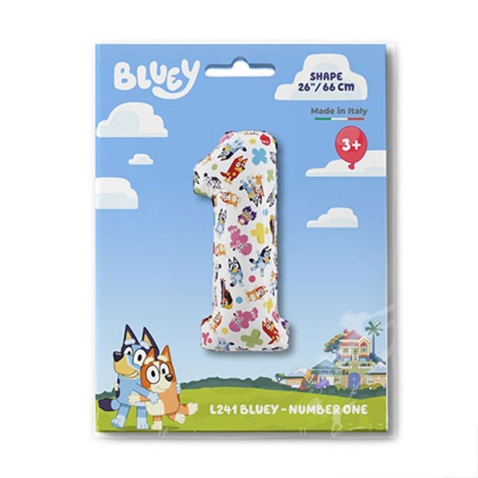 image 1 of Bluey Number 1 Giant Foil Helium Balloon 66cm / 26 in