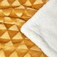 image 4 of Homescapes Mustard Yellow Geometric Triangle Velvet Throw - 160 x 200 cm | Yellow | 1