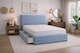 image 2 of Divan Bed Set Headboard and Footboard with Mattress 4ft6 Double Ice Blue Suede Storage No Drawers