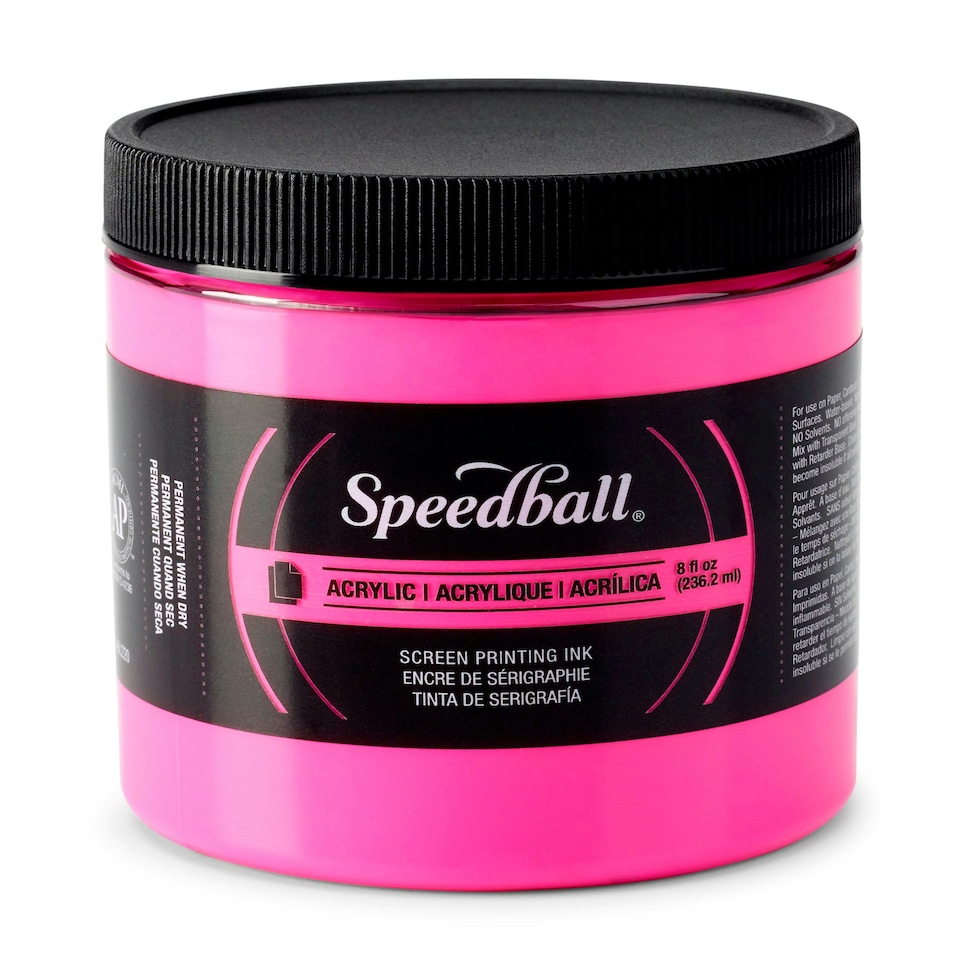 Speedball Fluorescent Acrylic Screen Printing Ink, Magenta, 8oz
