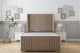 image 1 of Sloomy Camden Mink Plush Bed Frame With Mattress With 50"  Upholstered Wingback Headboard 5' King