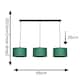 image 6 of ValueLights Shaw Matte Black 3 Drop Bar Green Fabric Shades | Black