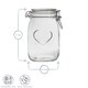 image 3 of Nicola Spring 6x Glass Storage Jars - 1 Litre Airtight Clip Lid Kitchen Vintage Round Preserving Container Heart Shaped Design