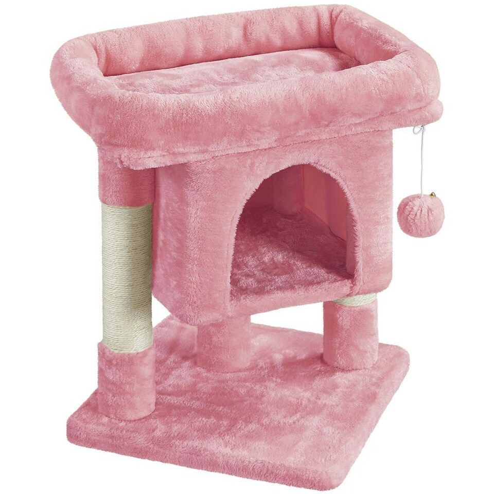 image 1 of Yaheetech 59 cm 2-Level Cat Tree with Condo Pink