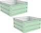 image 1 of Raised Metal Planters in Sage Green (2x Planters 60x60cm) | Green