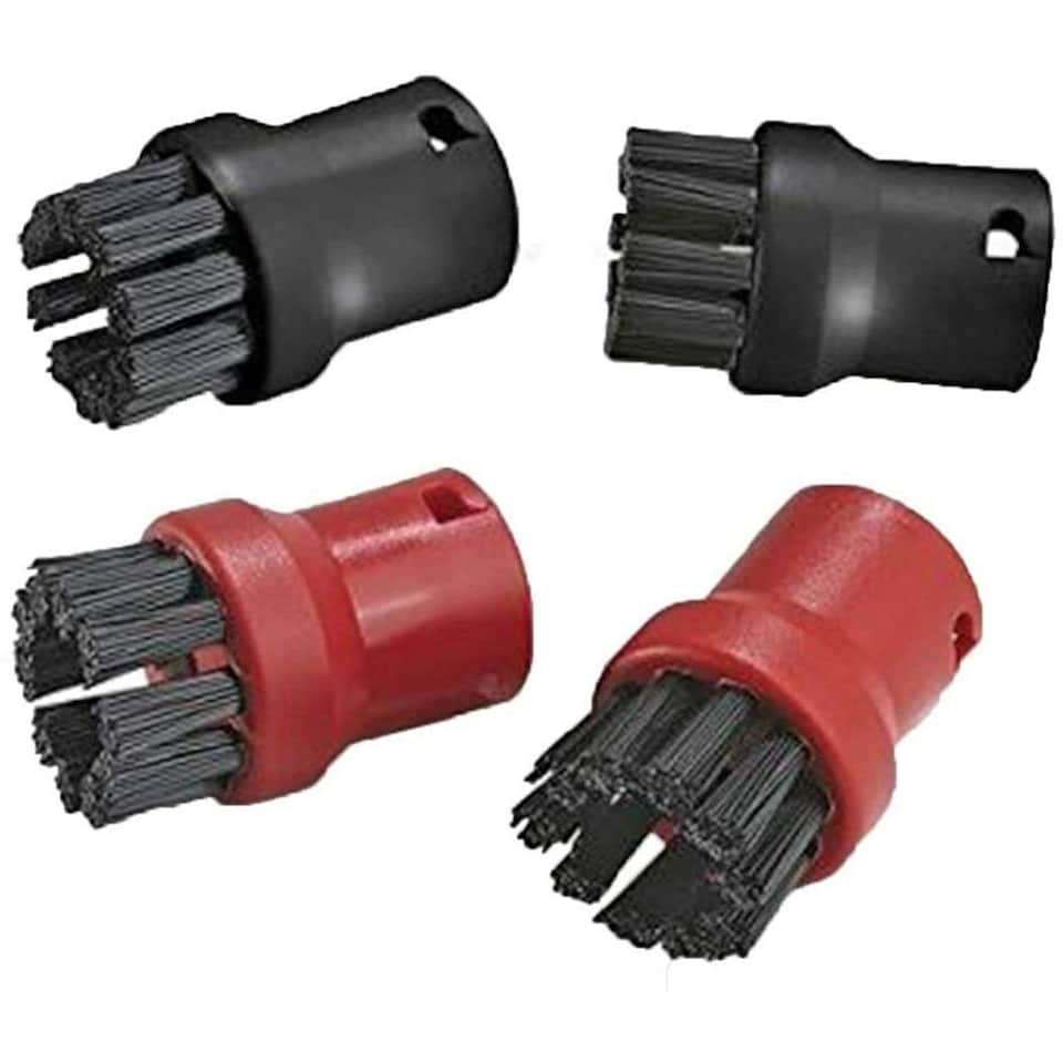 image 1 of SPARES2GO Hand Tool Nozzle Bristle Brushes compatible with Karcher SC1.020 SC1020 K1105 K1201 K1405 Steam Cleaner (Pack of 4)