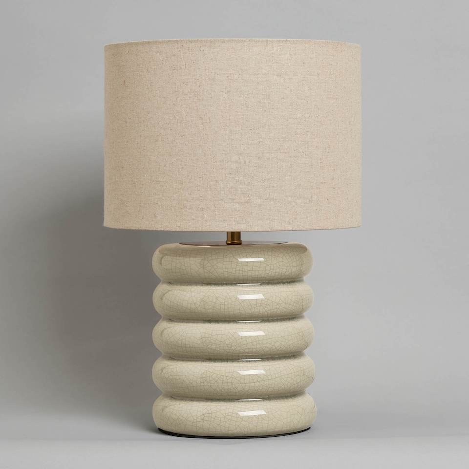 image 1 of BHS Florence Flump Table Lamp | Cream | Ivory