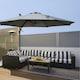 image 2 of Outsunny 3m Garden Banana Parasol Patio Cantilever Umbrella Dark Grey