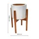 image 6 of Anzio Planter with Wooden Stand - Ceramic - L24 x W24 x H38.5 cm - Warm Grey | Grey