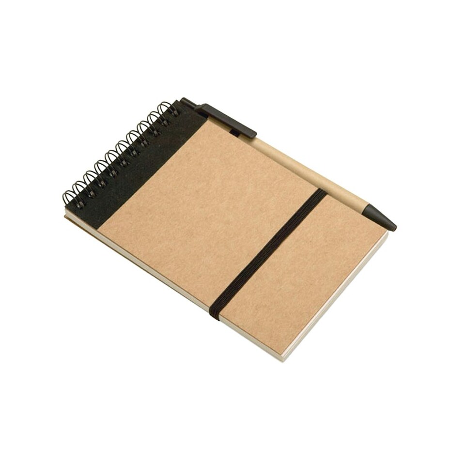 image 1 of MidOcean Sonora Recycled A6 Notepad And Pen - Black/Beige - One Size