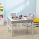 image 7 of HOMCOM kids Table and Chair Set 2 in 1 Activity Play Table for Bricks w Storage | Grey