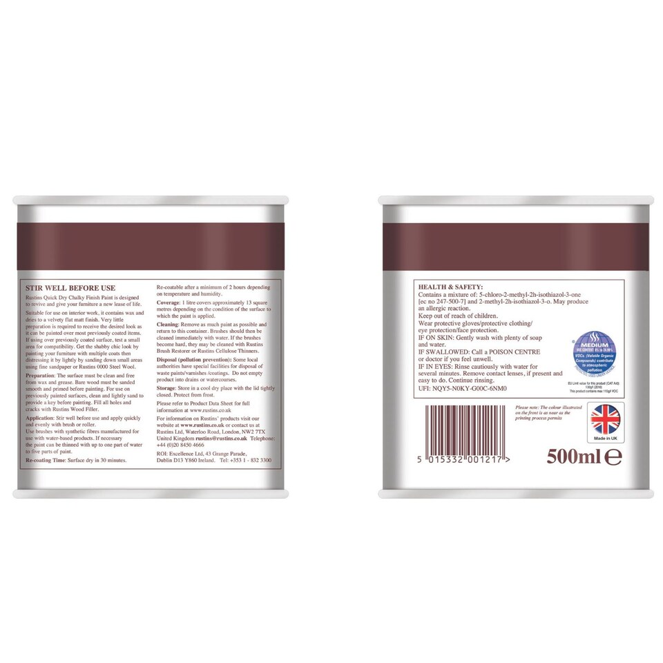 image 1 of Rustins Chalky Finish Paint Blenheim Blue 500ml