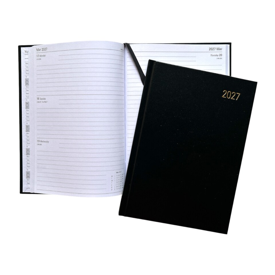image 1 of Janrax 2027 A5 Week To View Black Desk Diary