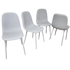 Dining Chairs Set of 4 Grey Leather Kitchen Chairs Grey