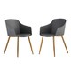 image 1 of Set of 2 Eden Modern Dining Chairs, Faux Leather Padded Cushion & Solid Wooden Legs Grey