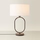 image 4 of ValueLights Antonia Matte Black Oval Table Lamp White Shade
