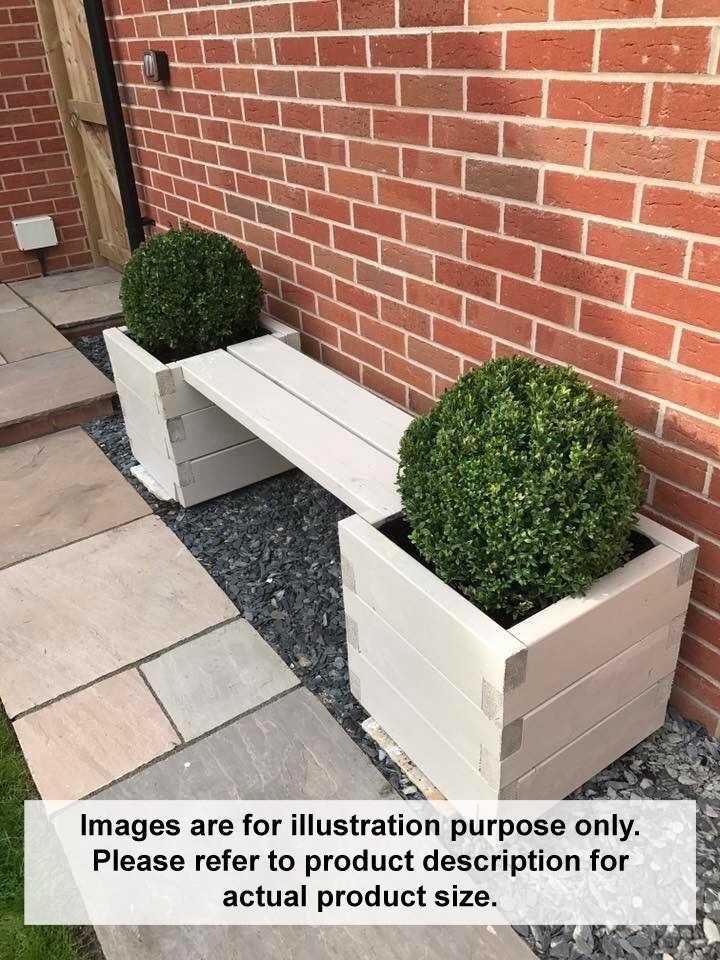 image 1 of Suffolk Double Planter Bench - Wood - L180 x W40 x H40 cm | Brown